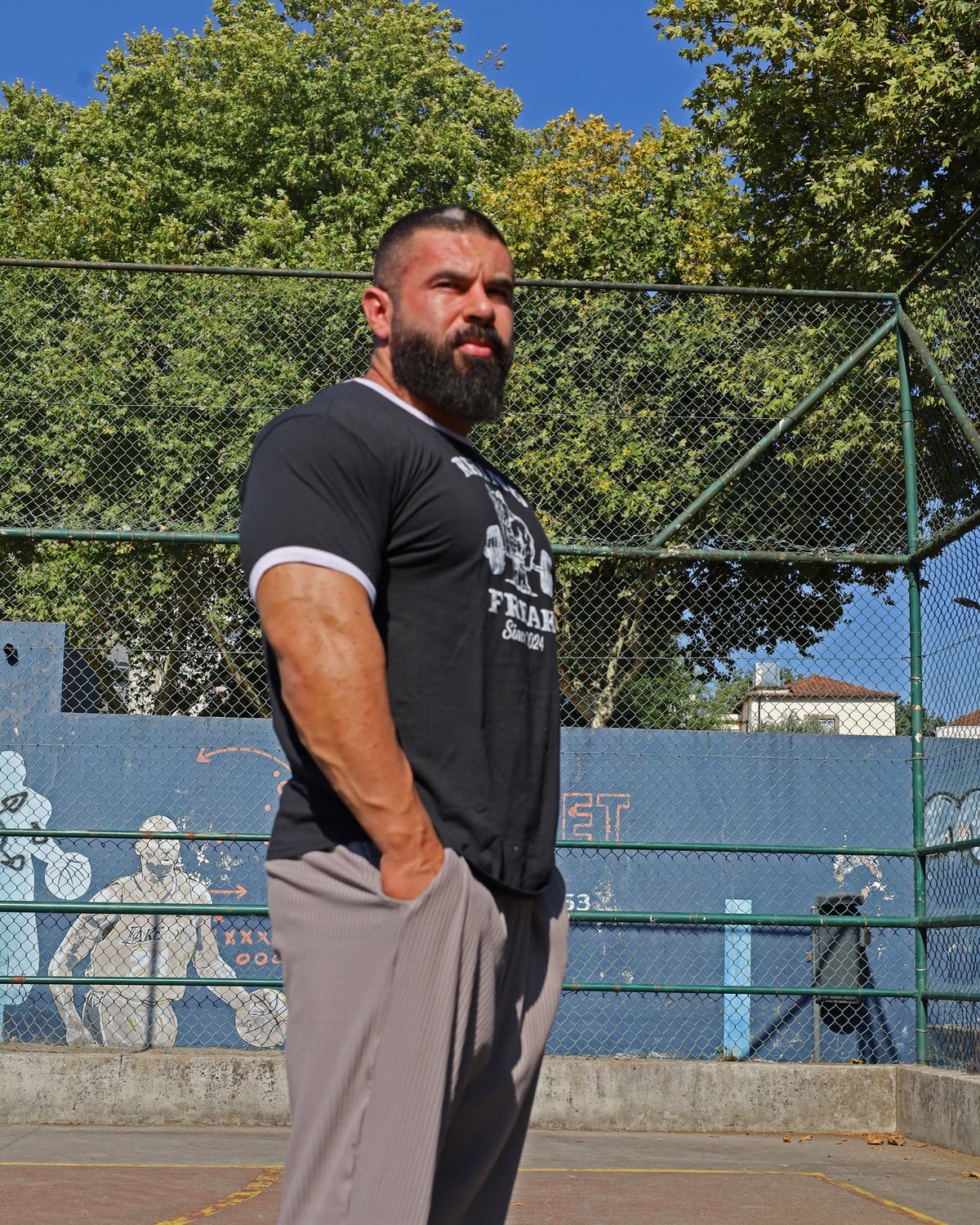 "Old School Barbell" T-Shirt – Hardcore Attitude and Ringer Style