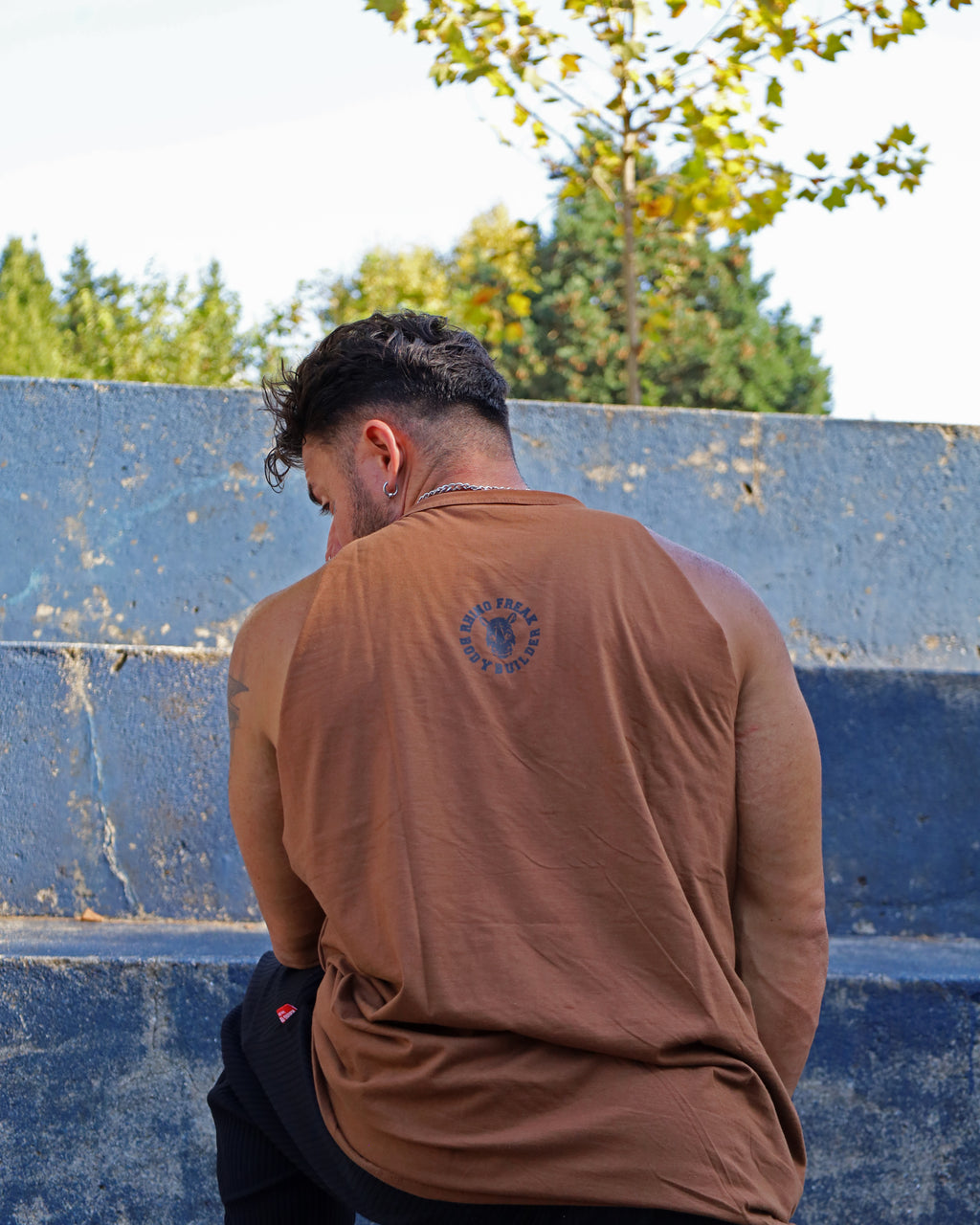 "Old School Khaki" Drop-Arm Tank Top – Tactical Attitude and Maximum Range of Motion
