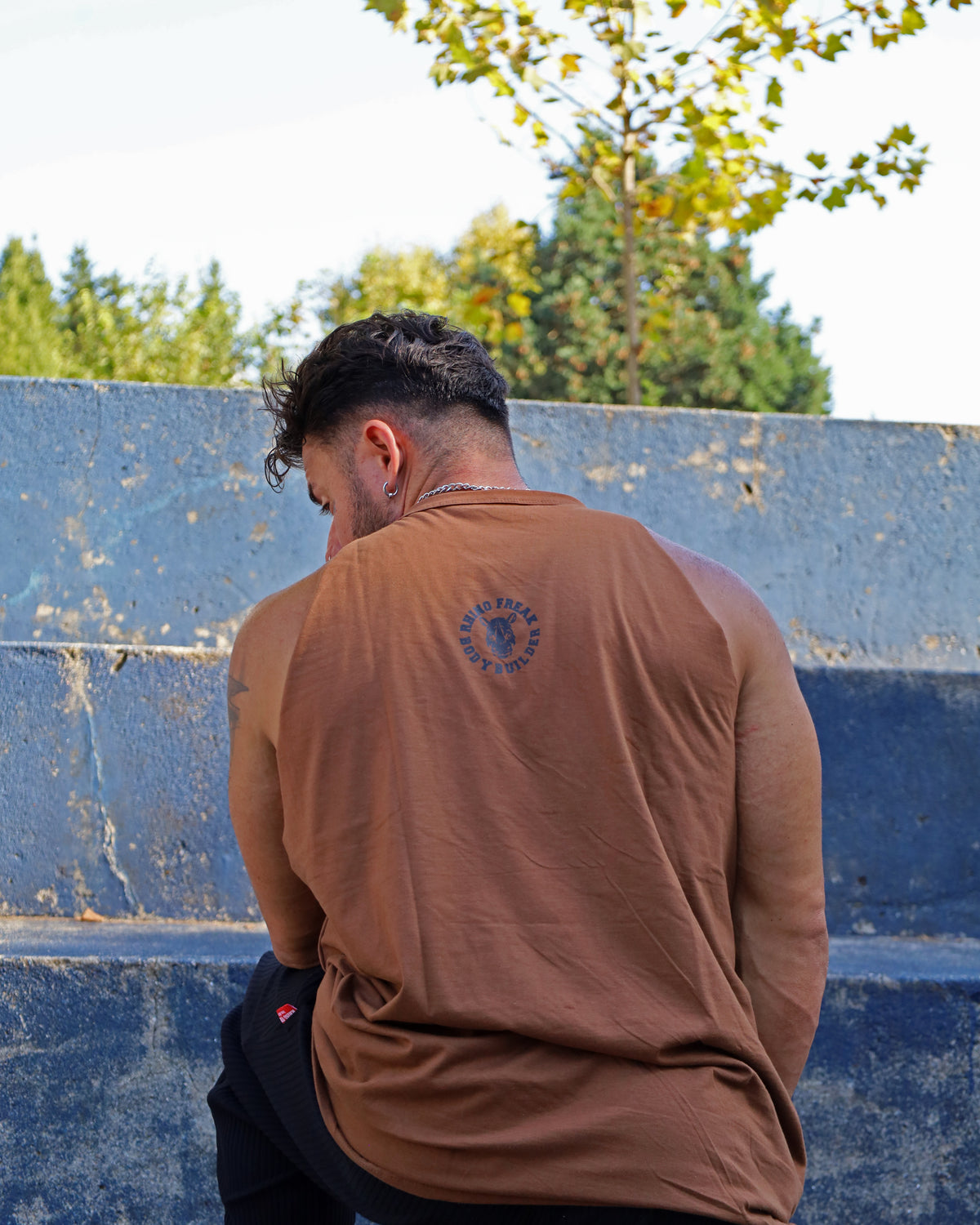 "Old School Khaki" Drop-Arm Tank Top – Tactical Attitude and Maximum Range of Motion