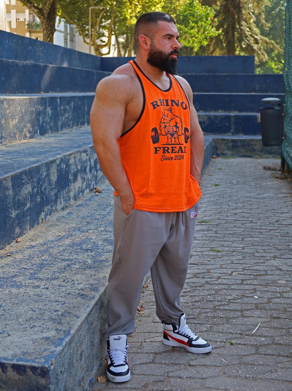 "Power Beast" Deep-Cut Tank Top – Hardcore Attitude and Maximum Range of Motion