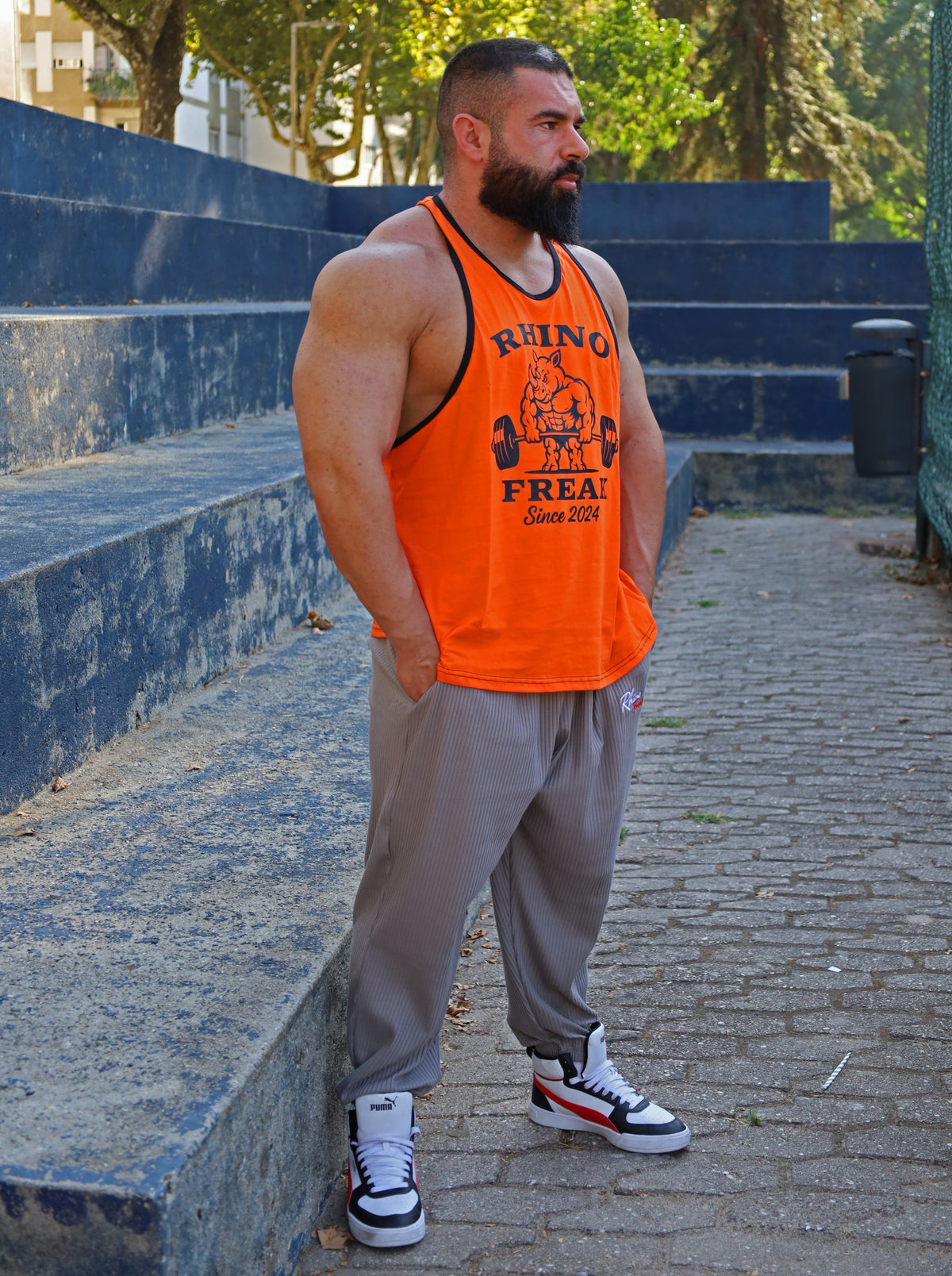 "Power Beast" Deep-Cut Tank Top – Hardcore Attitude and Maximum Range of Motion