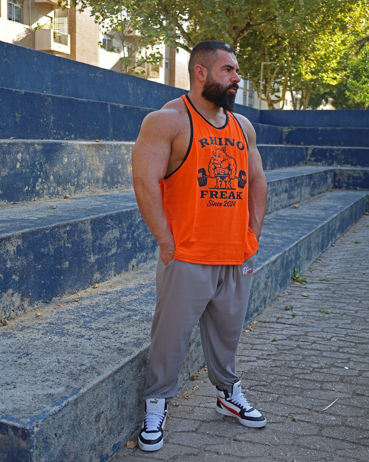 "Power Beast" Deep-Cut Tank Top – Hardcore Attitude and Maximum Range of Motion