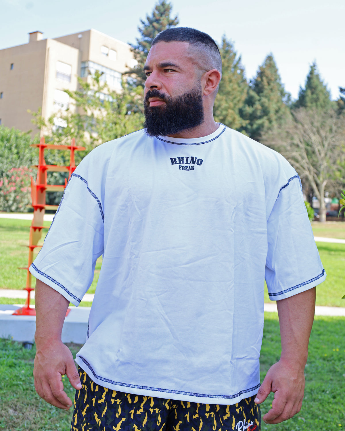 "Strong as a Rhino" Oversized T-Shirt – Hardcore Attitude and Impetuosity