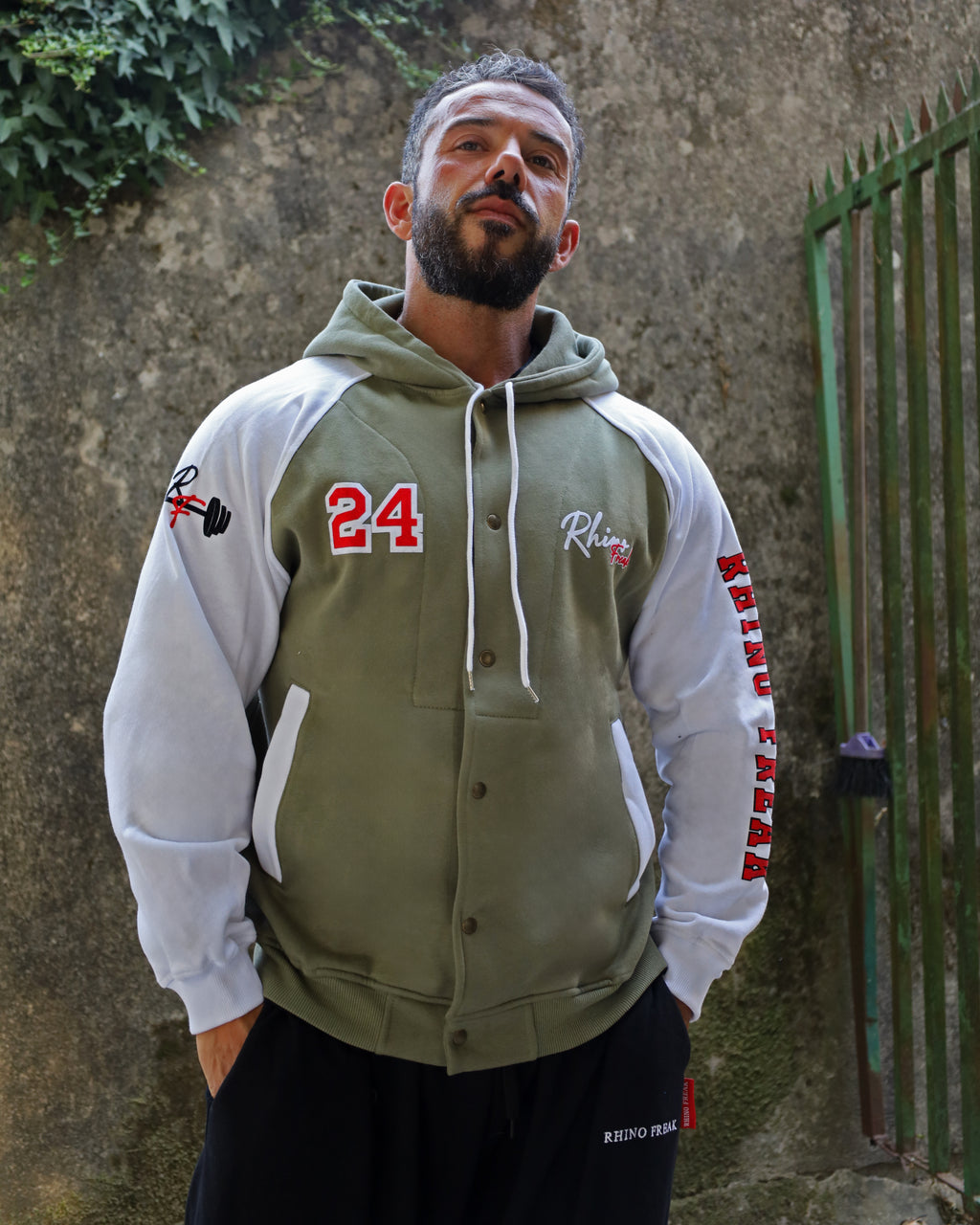 "Heritage 24" Hooded Varsity Jacket – Collegiate Attitude and Ruggedness