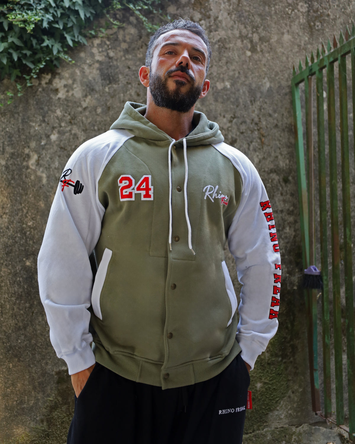 "Heritage 24" Hooded Varsity Jacket – Collegiate Attitude and Ruggedness