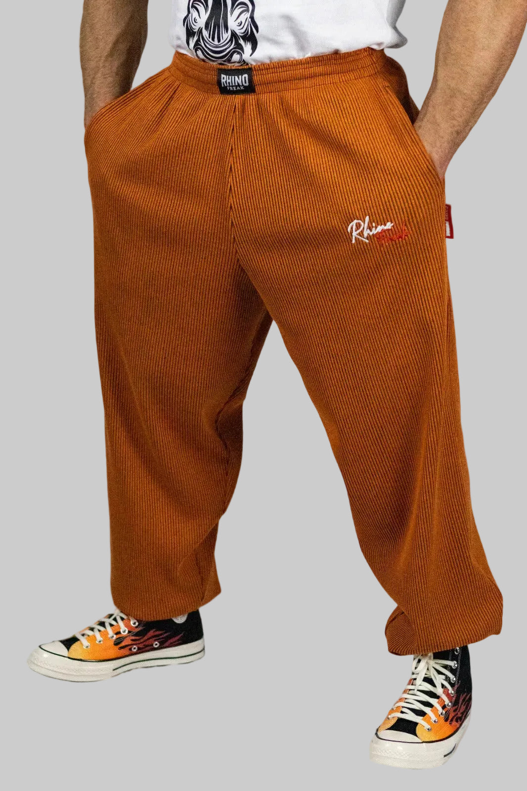 "Ribbed Heritage" Oversized Pants – Texture and Old-School Attitude