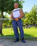"Classic Blue Stripes" Oversized Pants – Hardcore